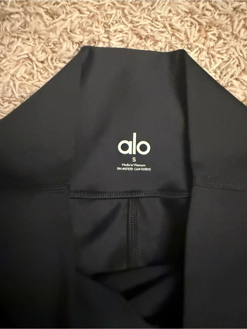 ALO Yoga Black Leggings with White Logo